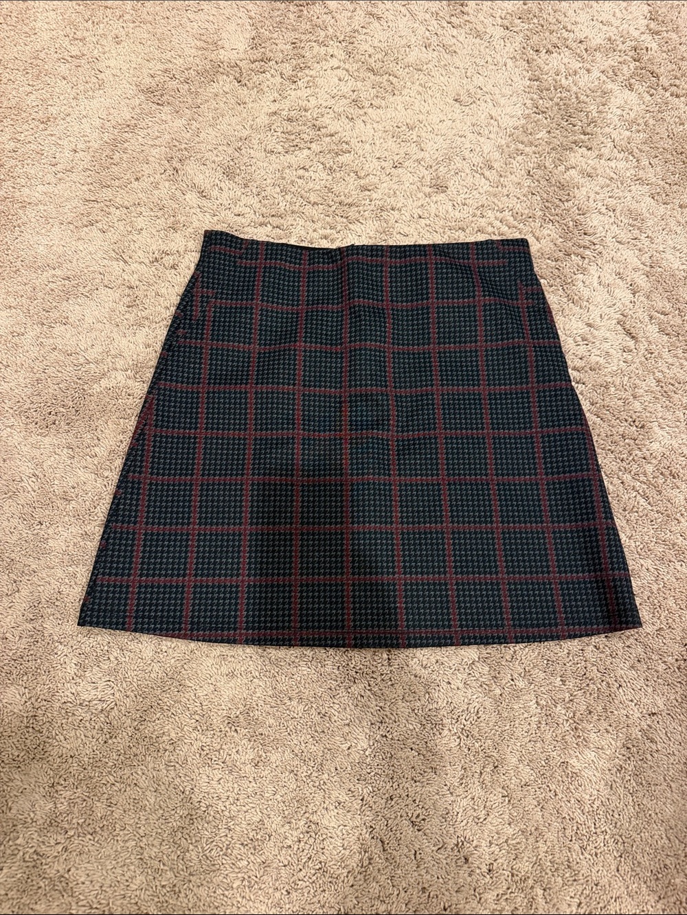 Sanctuary Black Mini Skirt with Red Windowpane Plaid